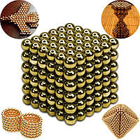 Неокуб 216 кульок, 5мм NeoCube, Золотистий / Магнітний конструктор головоломка / Магнітна іграшка антистрес