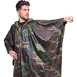 Дощовик плащ намету пончо-накидка від дощу зелений, фото 4