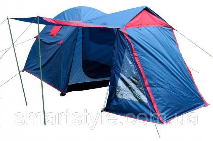 Намет 4-місний з тамбуром і 2 навіси + Тент-Шатер для кемпінгу, фото 1