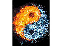 Набор для росписи по номерам (картина по номерам) Инь-Янь вода и пламя 40х50см DY032 ТМ STRATEG OS