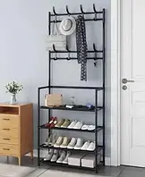 Напольная вешалка для одежды New simple floor clothes rack size с полками и крючками