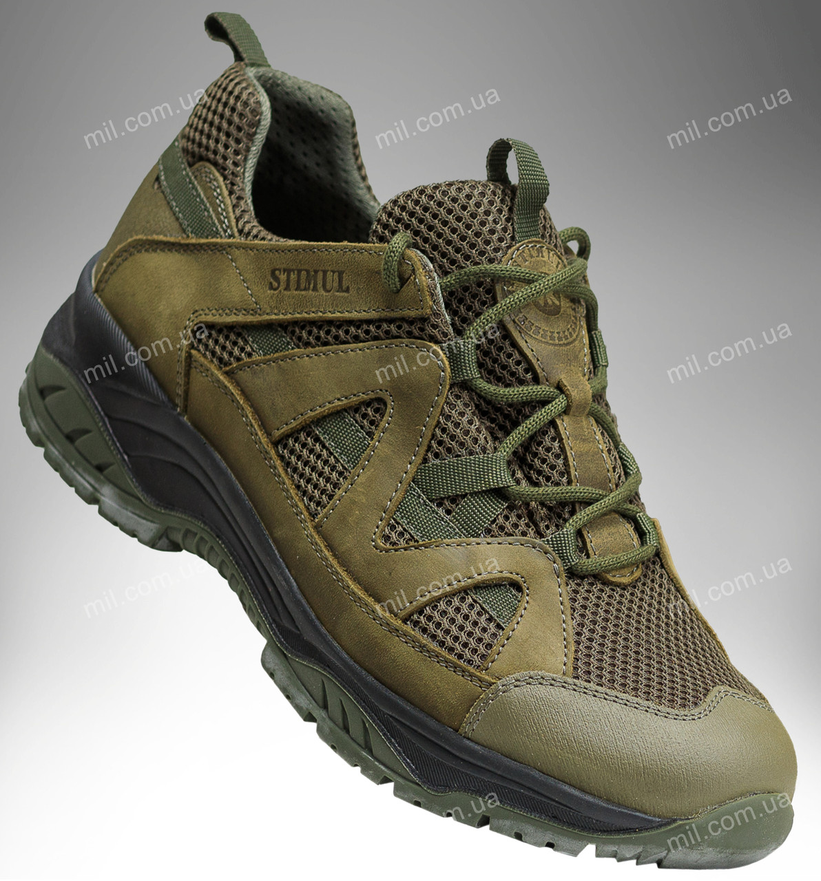 Шкіряні військові кросівки на літо / літнє тактичне взуття з вентильованою сіткою SCAR Pro (olive)