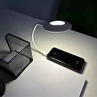 Гибкая USB лампа с голосовым управлением с зарядкой от Power bank белая / Светодиодный фонарь LK-50