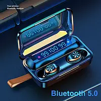 Наушники F9 TWS V5.0 Беспроводные сенсорные Bluetooth с индикатором заряда водонепроницаемые черные (NB-1)