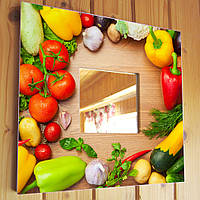 Декоративное зеркало "Овощи" подарок маме, украшение для кухни, дома, квартиры, дачи