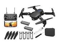 Квадрокоптер (мини-дрон) S89 Pro Black (камера HD 4К 1080P, WiFi, FPV, 2 аккумулятора по 1800 mAh) c кейсом,