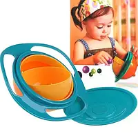 Детская тарелка-непроливайка "Universal Gyro Bowl", тарелка непроливайка неваляшка, посуда для детей
