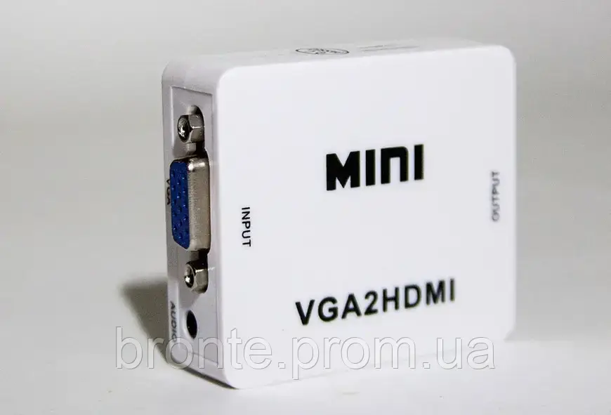 Перехідник VGA на HDMI конвертер для ПК, ноутбука, відеореєстратора адаптер перетворювач з аудіо та