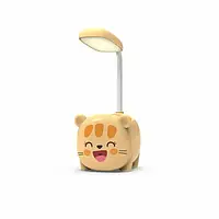 Лампа настольная на гибкой ножке с органайзером для ручек и подставкой телефона Quite Light Kitty