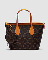 Жіноча сумка Louis Vuitton Neverfull Damier Canvas (коричнева) розкішна сумка KIS01219