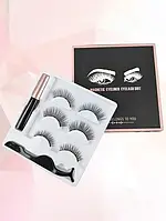 Набор накладные магнитные ресницы+подводка+пинцет Magnetic lashes 5 магнитов