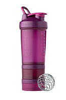 Шейкер спортивный с двумя контейнерами BlenderBottle ProStak 22oz 650ml Plum Original ES, код: 8105065