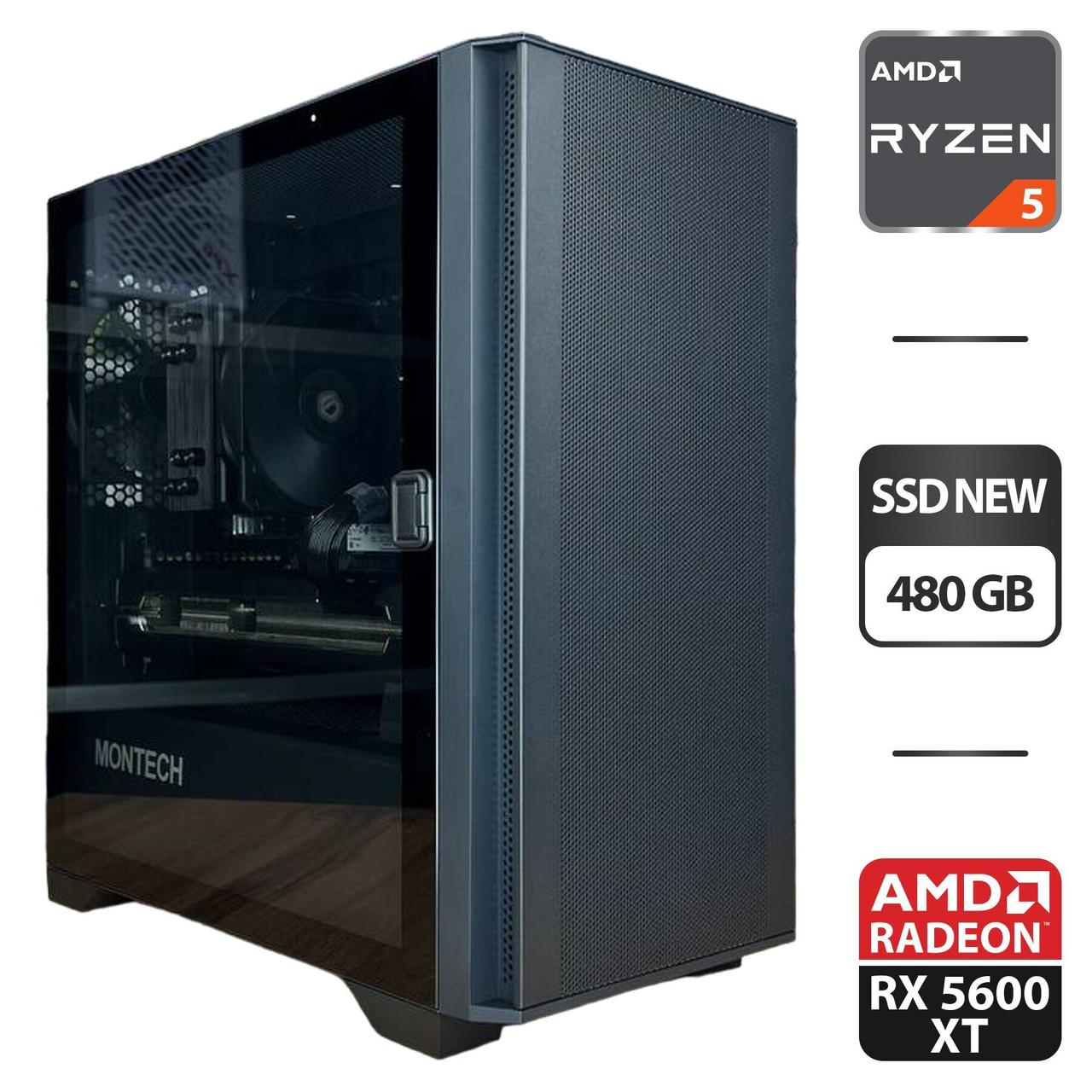 Ігровий ПК Montech Air 100 Lite Black MT/ Ryzen 5 3600/ 16 GB RAM/ 480 GB SSD/ Radeon RX 5600 XT 6GB/ 550W