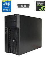 Робоча станція Dell Precision T1700 Tower / Intel Core i7-4790 (4 (8) ядра по 3.6 - 4.0 GHz) / 16 GB DDR3 / 240 GB SSD / nVidia