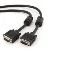 Кабель Cablexpert (CC-PPVGA-15M-B) VGA-VGA HD15M HD15M с 2-мя фер. кольцами, двойной экран, ч TH, код: 6703807