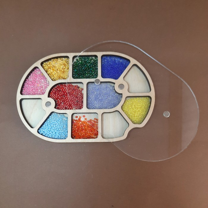 Овальний міні органайзер для бісеру, намистин та іншого дріб'язку Коробушка (060280), фото 1