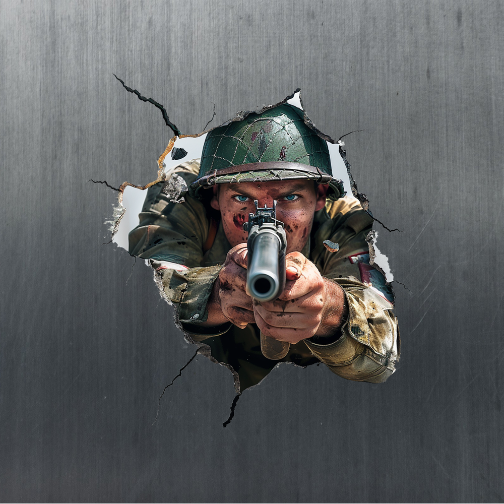 3D вініл "Український Солдати" на автомобіль, декор, 50x50 см