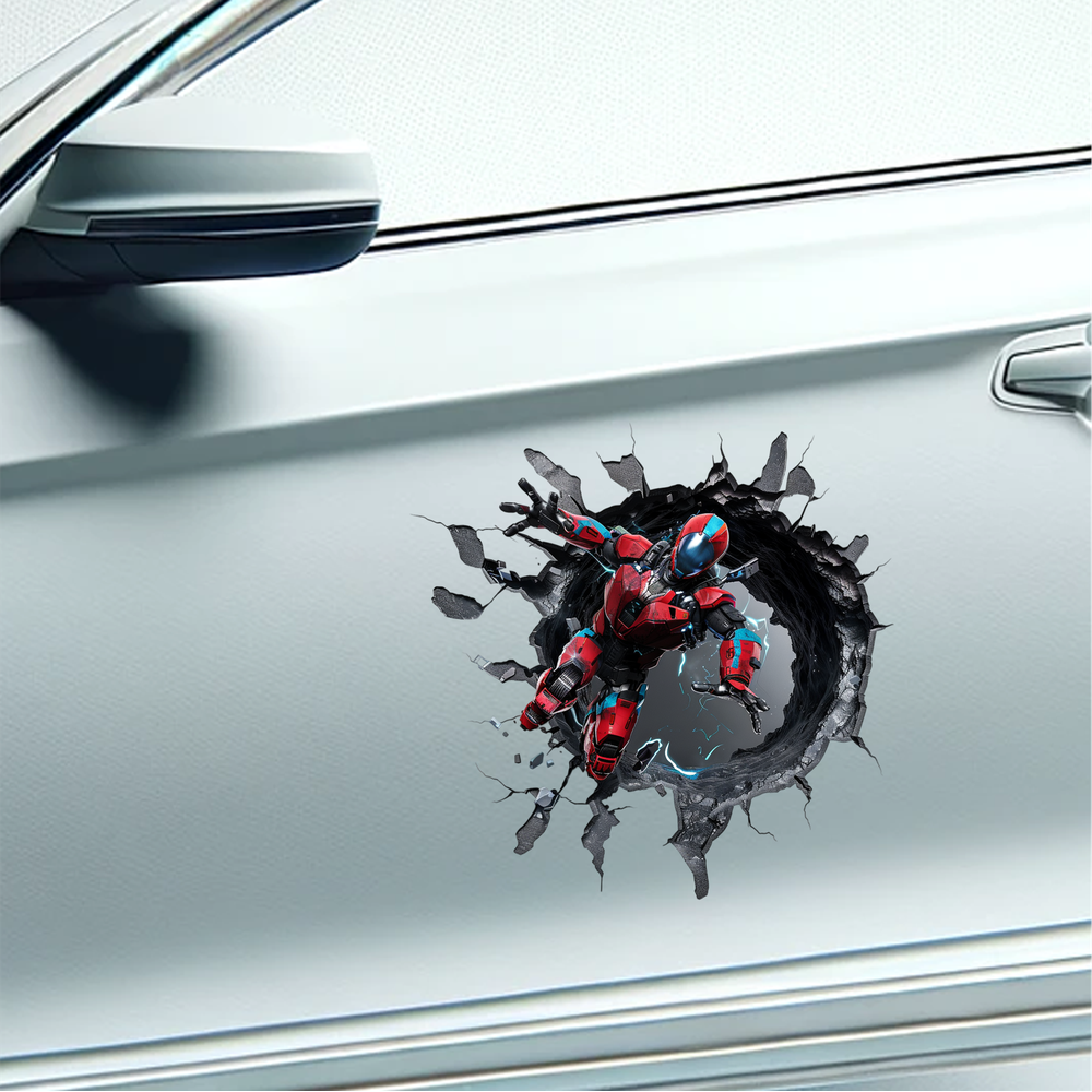 Стильна автонаклейка "Кіборг із космосу" 3D, 30*30 см