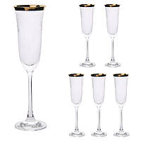 Набор бокалов для шампанского Lora Бесцветный H50-018-6 170ml PS, код: 7242515