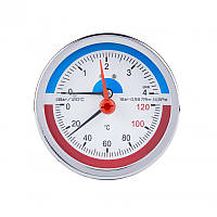 Термоманометр SD Plus Ø80х1/2", заднє під'єднання