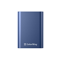 Универсальная батарея ColorWay 20000 mAh Full power USB QC3.0 + USB-C PD 22.5W Blue (CW-PB200LPG2BL-PDD)