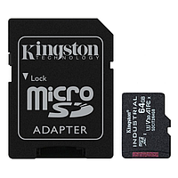 Карта памяти microSDHC 64GB Kingston Industrial UHS-I/U3 Class 10 + SD-adapter (SDCIT2/64GB)