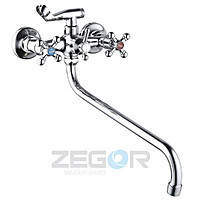 Змішувач для ванни довгий гусак, DFR7-А722 ZEGOR (TROYA)