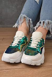 Кросівки жіночі різнокольорові на шнурівці з візерунками р.38 150261P