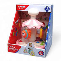 Дитяча іграшка "Юла: Push&Tumble Toy", з кульками (рожева)