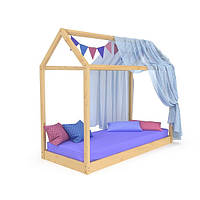 Деревянная кровать для подростка SportBaby Домик лак 190х80 см GL, код: 8264814