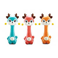 Детская Погремушка "Олень", погремушка с трещоткой, игрушка для малышей, 3 цвета в ассортименте (FB898)