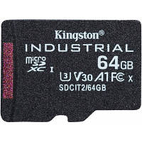 Карта памяти microSDXC 64GB Kingston Industrial Class 10 UHS-I V30 A1 (SDCIT2/64GBSP)