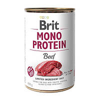Влажный корм для собак Brit Mono Protein с говядиной 400 г (8595602529766) SX, код: 7591144