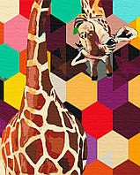 Картина по номерам BrushMe Жираф в мозаике 40х50см BS51799 KV, код: 8264780