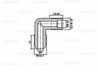 Перехідник з'єднувач кутовий GOMET M12x1/G1/4 латунь