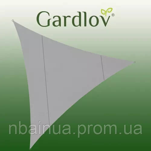 Тент-парус треугольник теневой 4х4х4 м Gardlov, навес от дождя и солнца, Серый (23141) - фото 2 - id-p2192865401