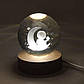 Нічник скляна куля Космонавт на Місяці 8 см, фото 2