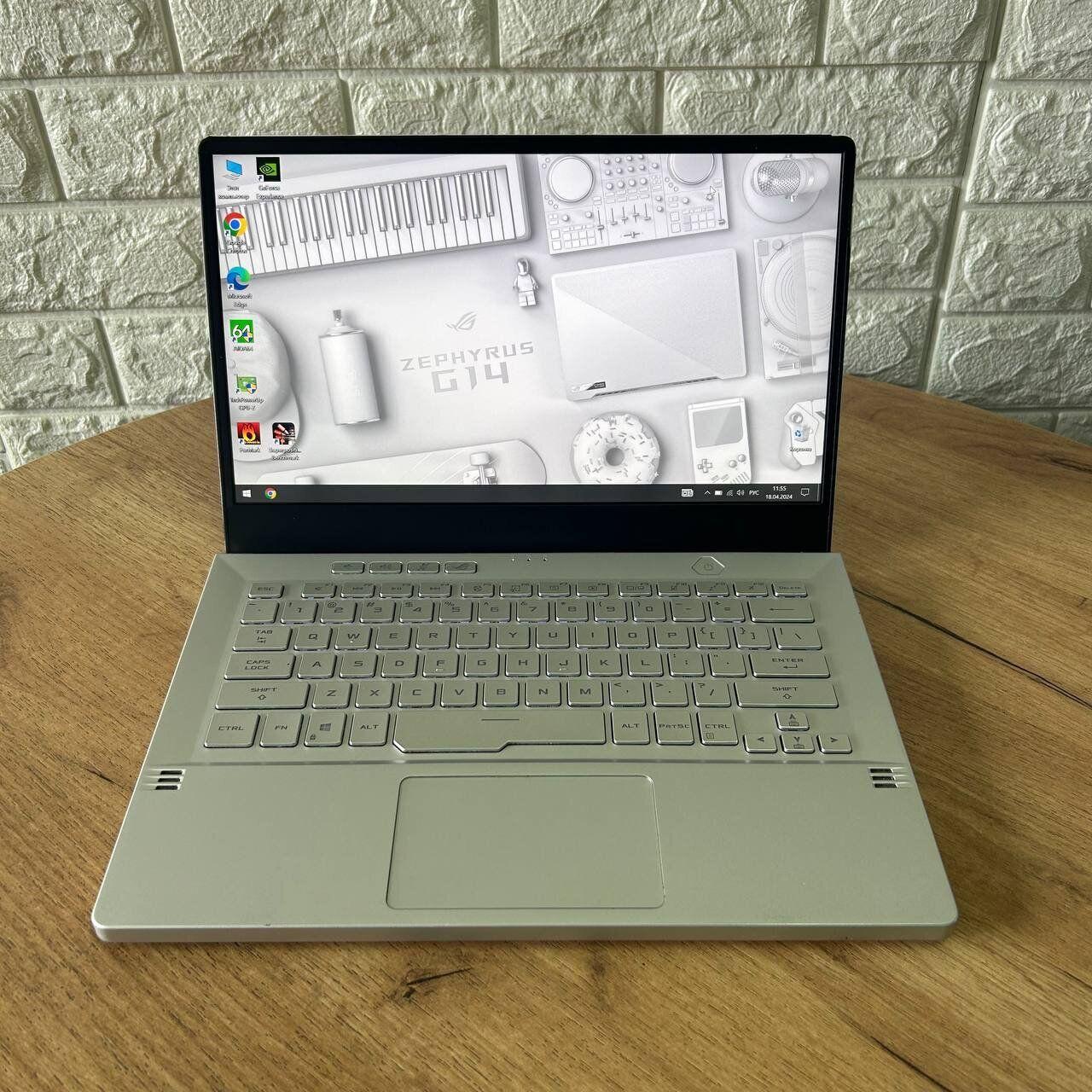 Б/в Ноутбук Б-клас Asus ROG Zephyrus G14 GA401IV White 14" 1920x1080| Ryzen 9 4900HS| 16GB RAM| 1000GB SSD| RTX 2060 6GB