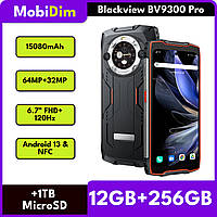 Противоударный смартфон Blackview BV9300 Pro 12/256GB 15080mAh 2SIM 4G 6.7" FHD+ 120Hz Android 13 NFC Orange
