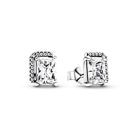 Серебряные серьги Pandora Блестящий прямоугольник с ореолом MN, код: 8301841