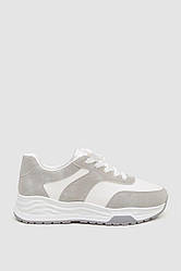 Кросівки жіночі екошкіра, колір біло-сірий, 243R186-150
