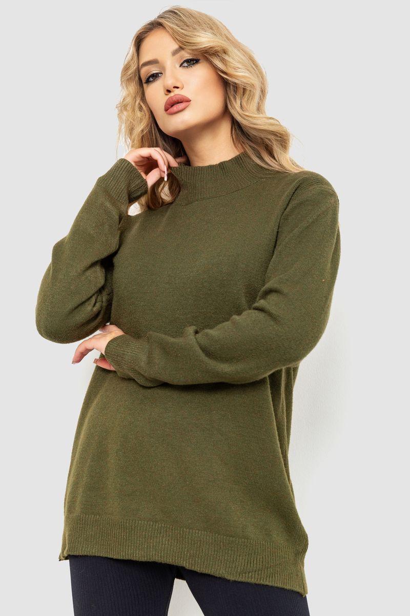 Жіночий светр в'язаний, колір хакі, 204R179