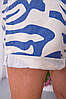 Джинсові жіночі шорти, в бежево-синій принт, 164R5555, фото 5
