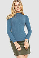 Водолазка трикотажна жіноча, колір джинс, 204R035