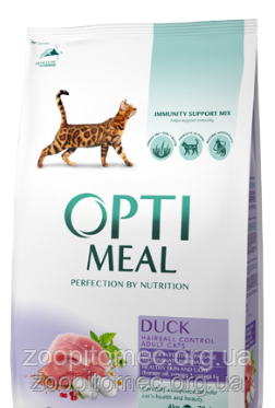 Корм для кішок Optimeal (Оптимил) висновок вовни качка, 300 г