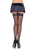 Чулки с кружевной коронкой One Size Nuna Sheer Thigh High Stockings от Leg Avenue, черные