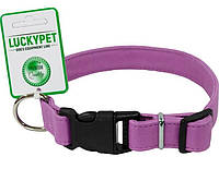 Ошейник кожаный двойной пластиковая фурнитура Lucky Pet 2.5 35-45 Фиолетовый (4820224217734) ES, код: 7998441