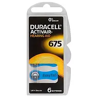 Батарейка Duracell Activair 675 BL 6 шт (Для слухових апаратів)