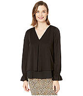 Лонгслив MICHAEL Michael Kors Long Sleeve Bell Inverted Pleat Top Black, оригінал. Доставка від 14 днів