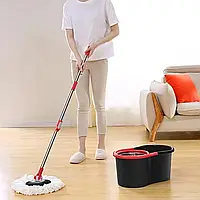 Швабра лентяйка с ведром и с автоматическим отжимом 10л, Spin Mop 360 / Набор для уборки швабра и ведро